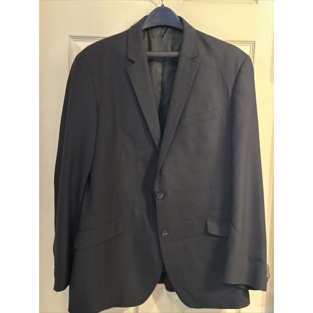 Kenneth Cole NY‎ 46R Navy Blue Suit Jacket Blazer Sport Coat